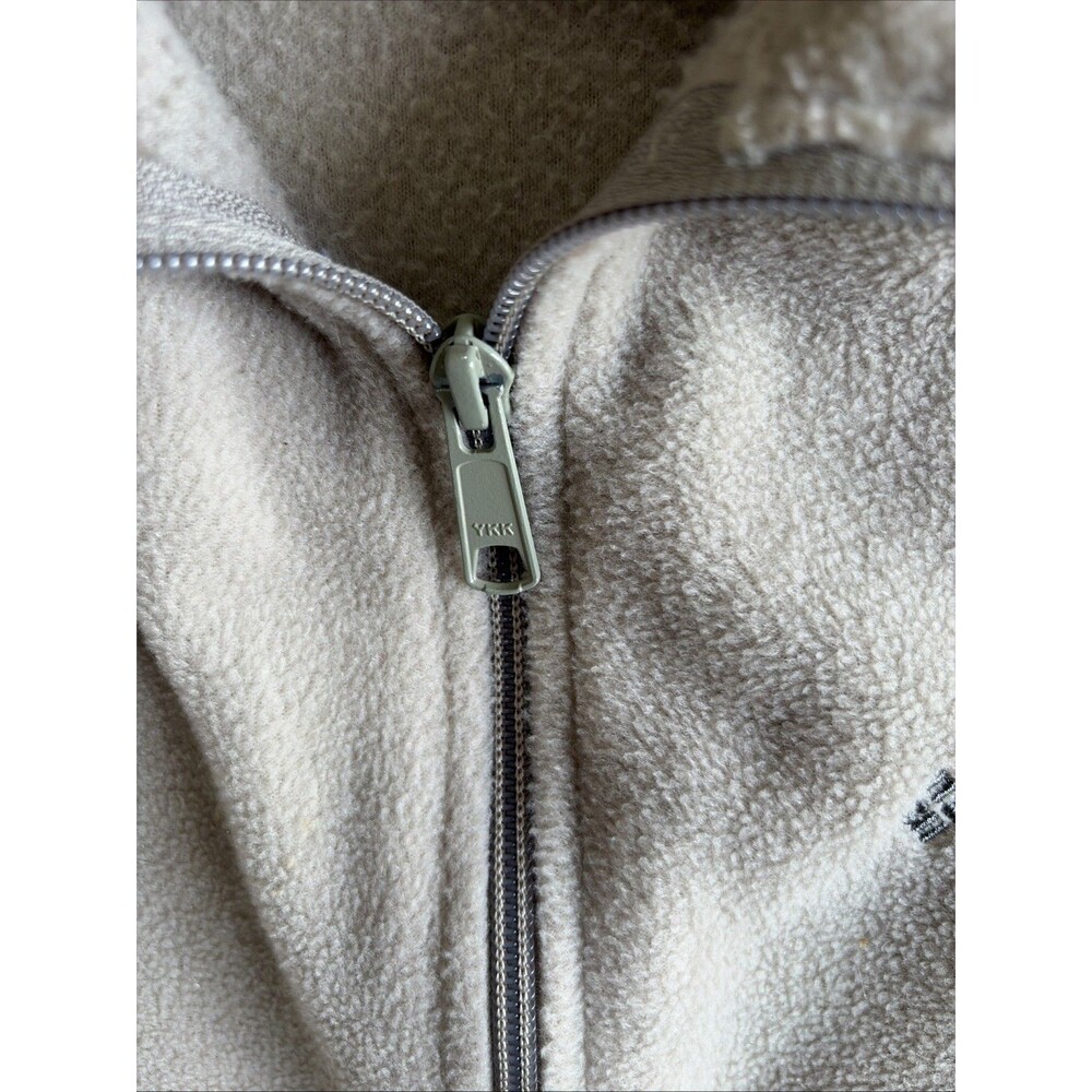 Columbia Vest Men's Large Two Tone Tan Gray Outdoor Fleece Sleeveless Zip - Picture 8 of 12